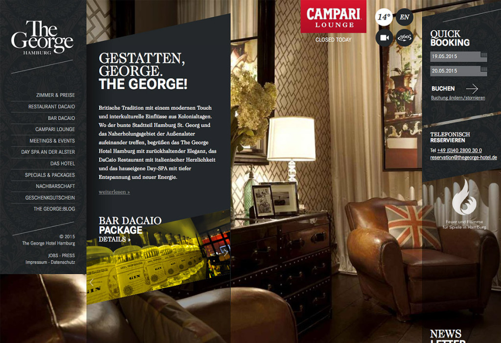 The George Design Hotel | Webdesign Journal