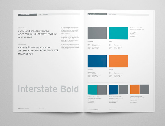 Ein Corporate Design-Handbuch definiert die einzelnen Gestaltungselemente.