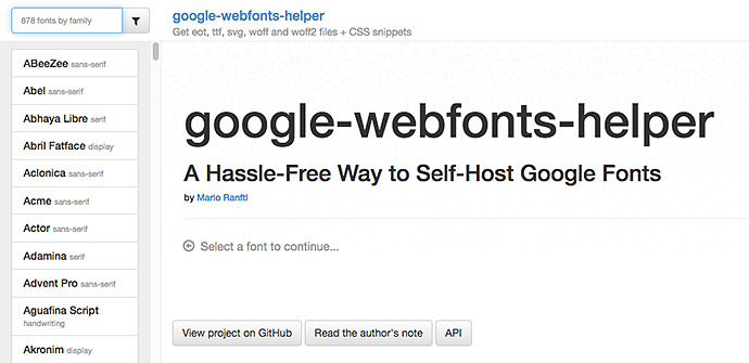 Der Google Webfonts Helper