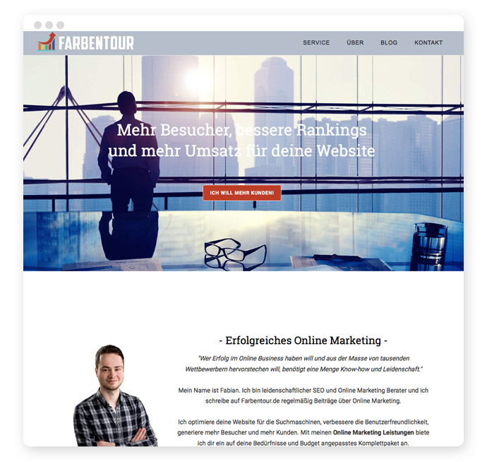 Fallstudie Webdesign – So einfach habe ich zwei Webdesigns optimiert 11 farbentour-vorher