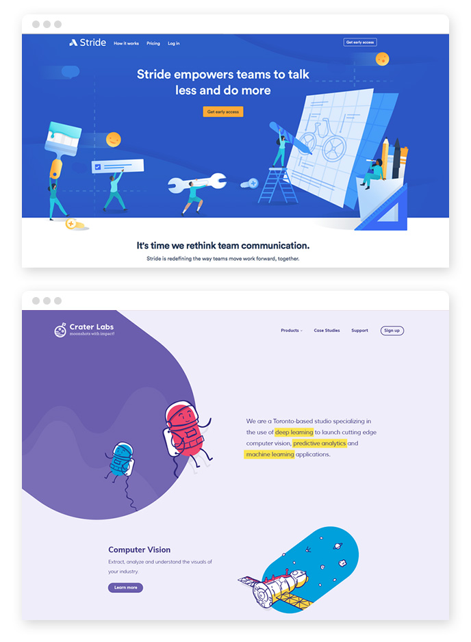 Individuelle Illustrationen – Webdesign Trends