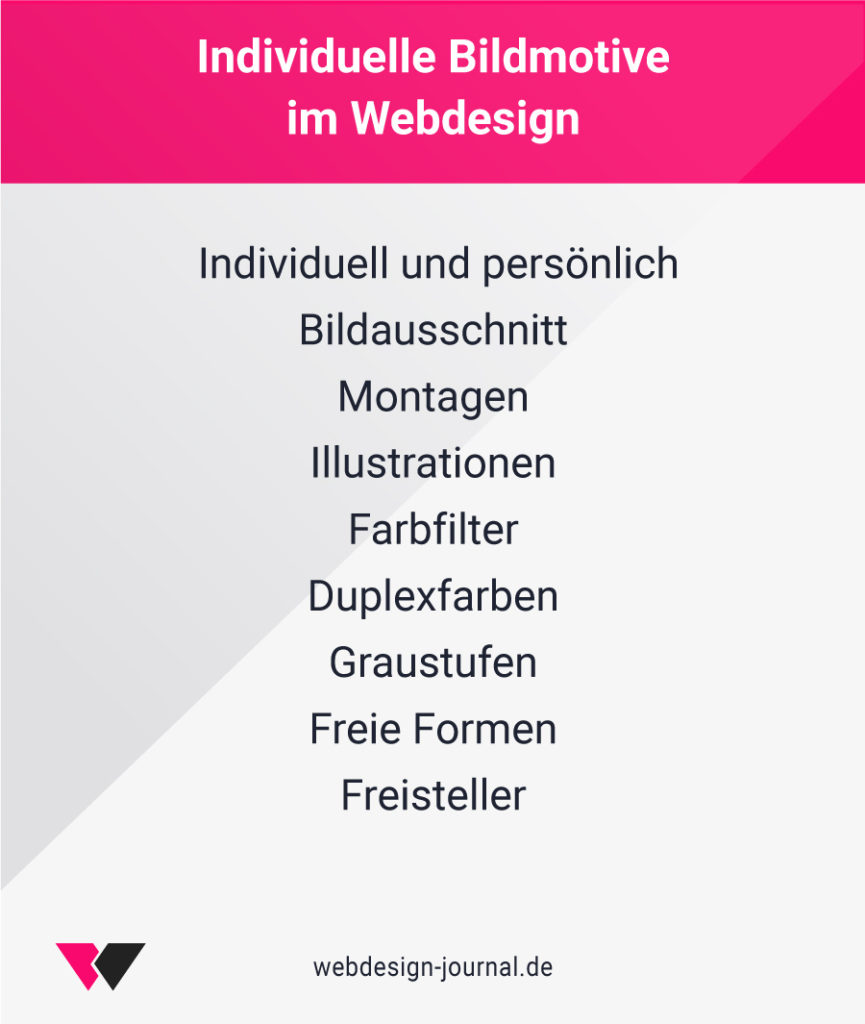 Individuelle Bildmotive Webdesign