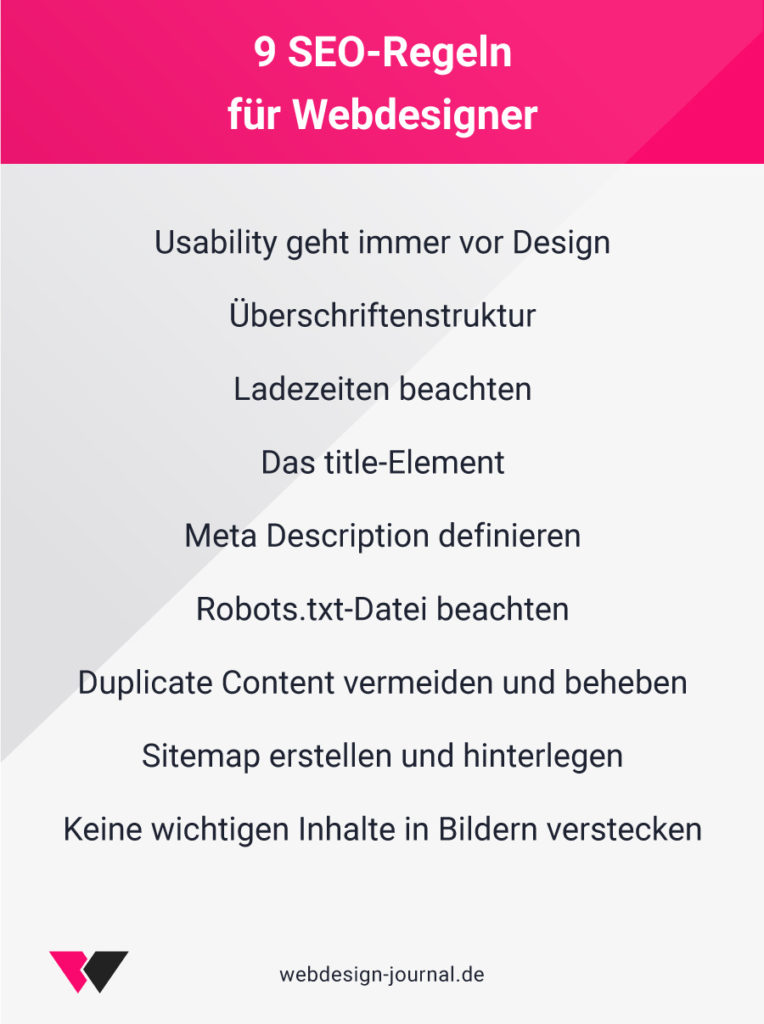 9 SEO-Regeln
für Webdesigner