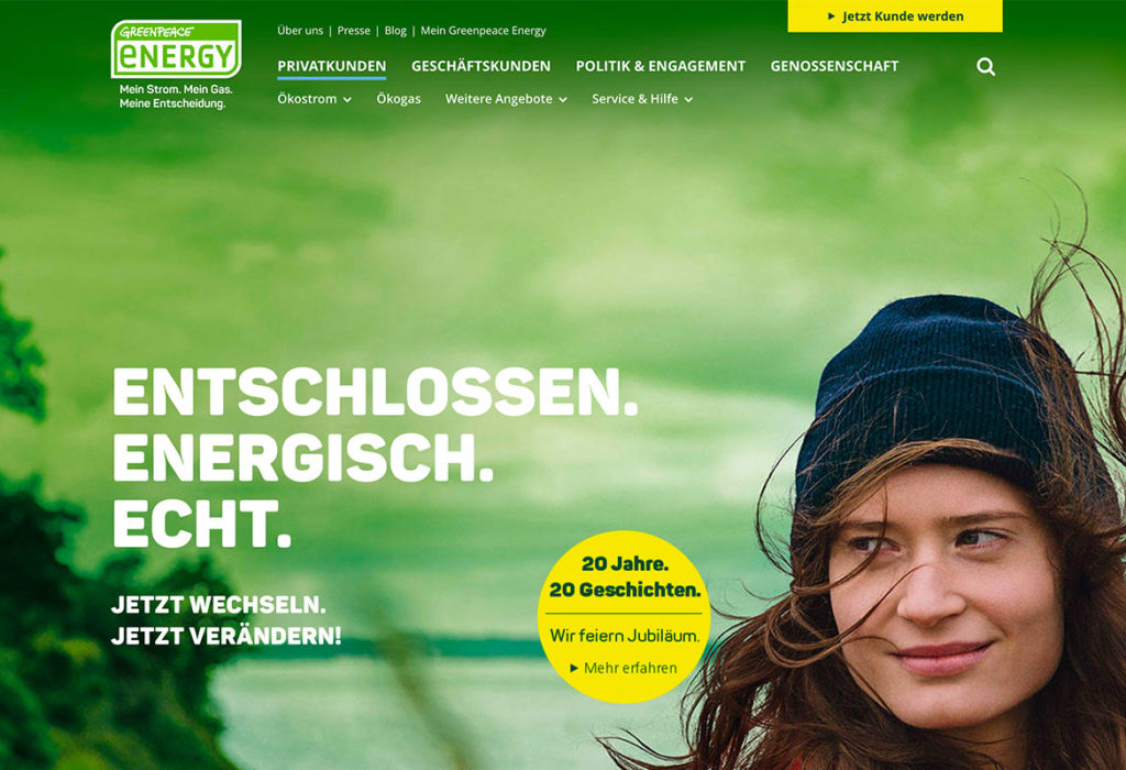 Greenpeace Energy Webdesign