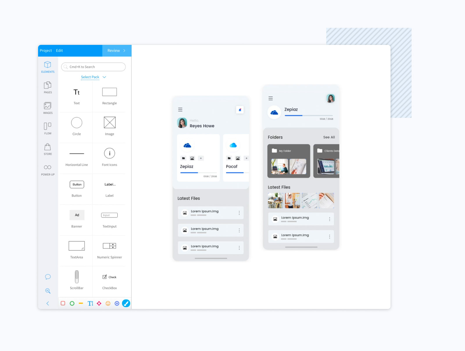 High-Fidelity-Wireframes bei MockFlow.