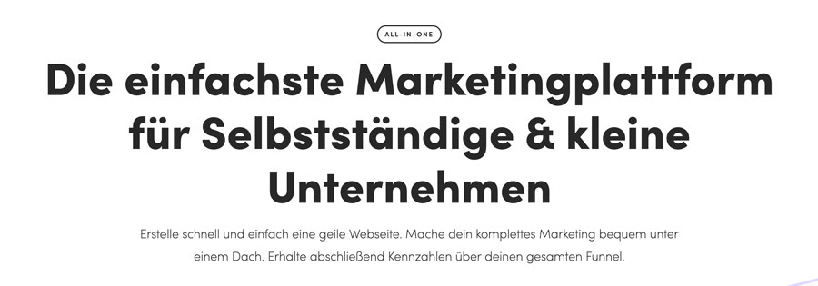 Nutzernersprechen auf einer Landingpage