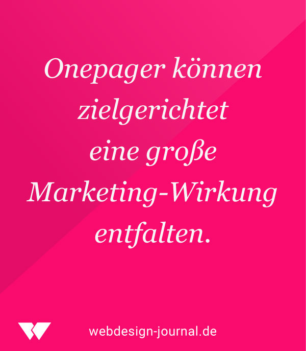 Onepager im Marketing