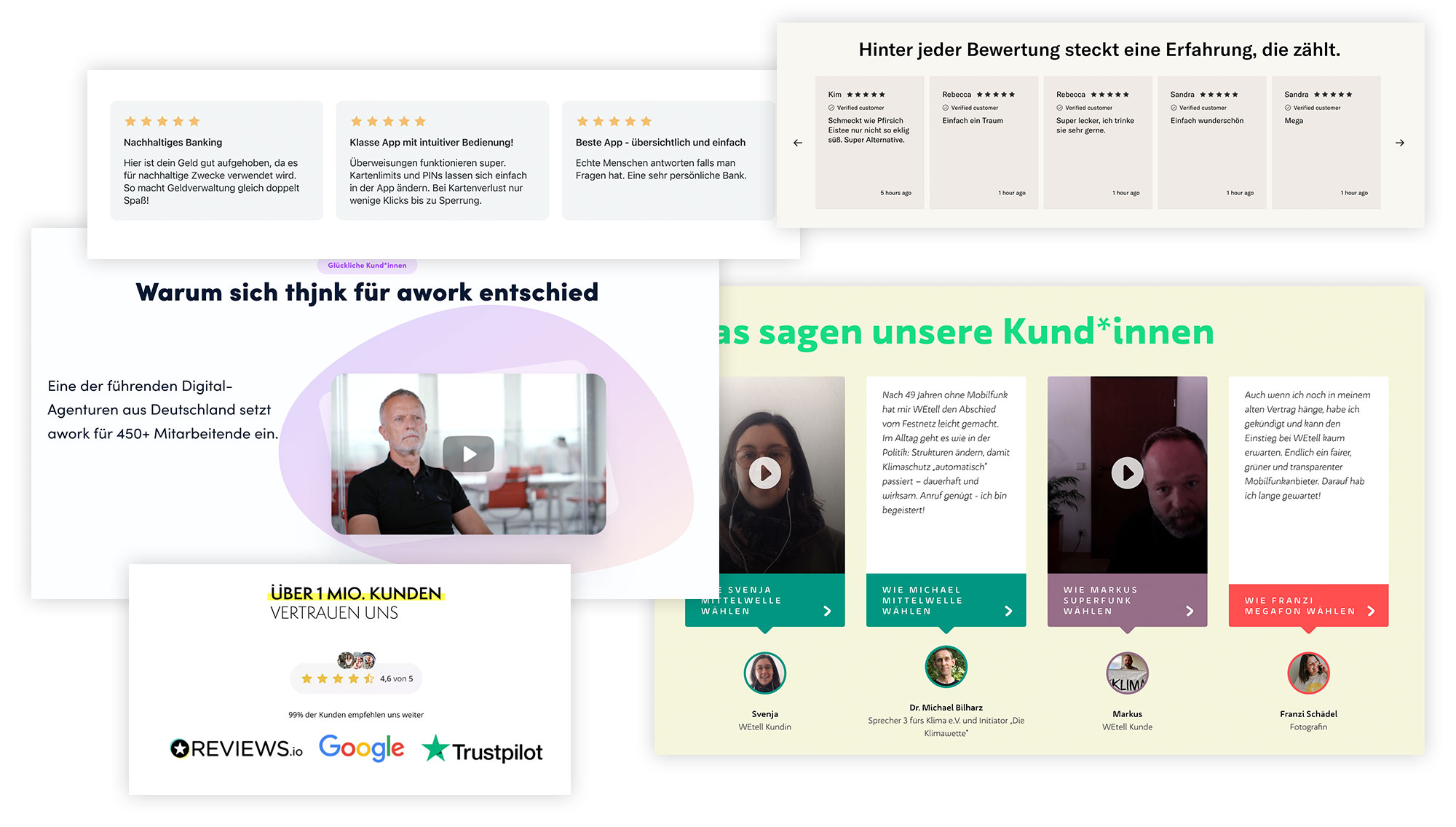 Website, die Vertrauen schafft – mit Kundenstimmen