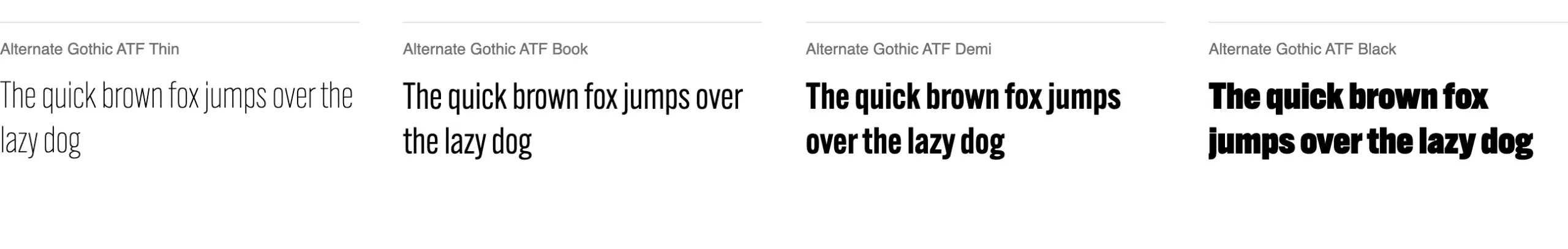 Die über 120 beliebtesten und besten Adobe Fonts 24 Schriftmuster der ATF Alternate Gothic bei Adobe Fonts