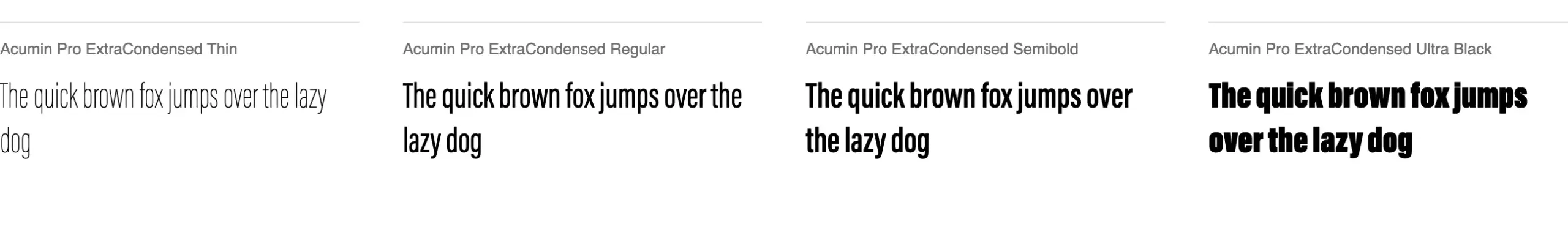 Die über 120 beliebtesten und besten Adobe Fonts 115 Schriftmuster der Acumin Extra Condensed bei Adobe Fonts