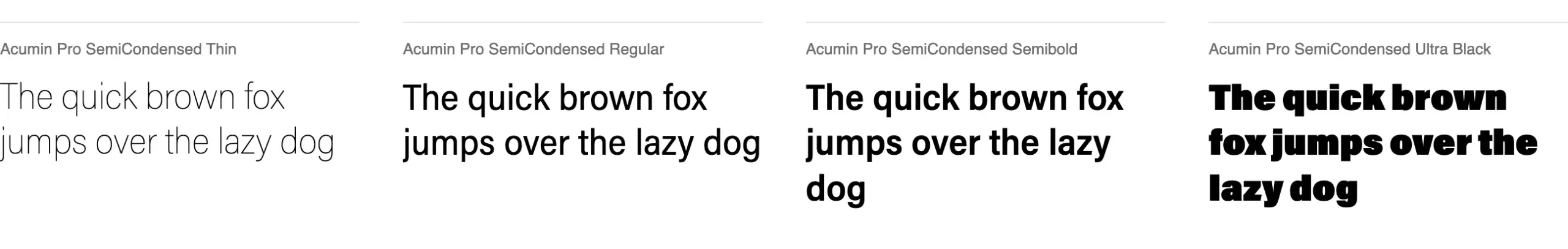 Die über 120 beliebtesten und besten Adobe Fonts 113 Schriftmuster der Acumin Semi Condensed bei Adobe Fonts