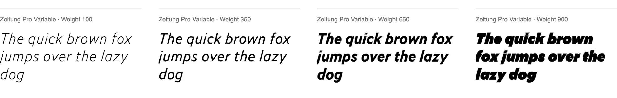 Die über 120 beliebtesten und besten Adobe Fonts 99 Schriftmuster der Zeitung Pro Variable bei Adobe Fonts